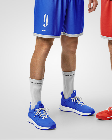 Two Men Wearing Full Volleyball Uniform Mockup