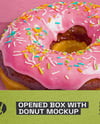 Opened Kraft Box w/ Donut Mockup