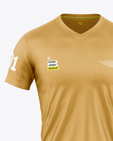 V-Neck Rugby Jersey Mockup - Front View