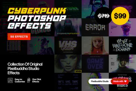 Cyberpunk Photoshop Effects Bundle - Add-Ons