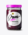 Clear Glass Jar with Black Grape Jam Mockup