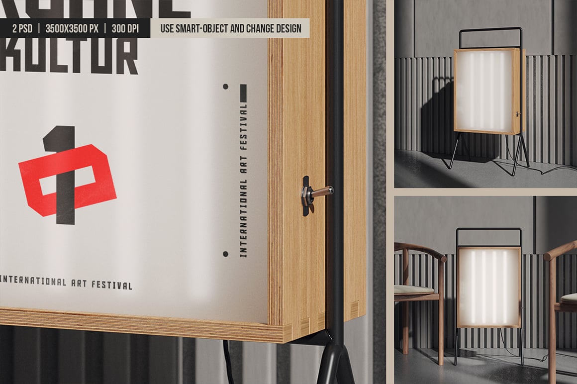 Advertising Floor Standing Light Box Mockup