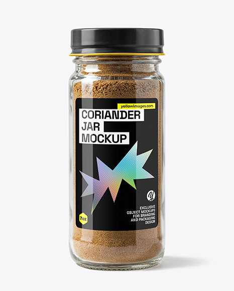 Glass Jar with Grounded Coriander Mockup