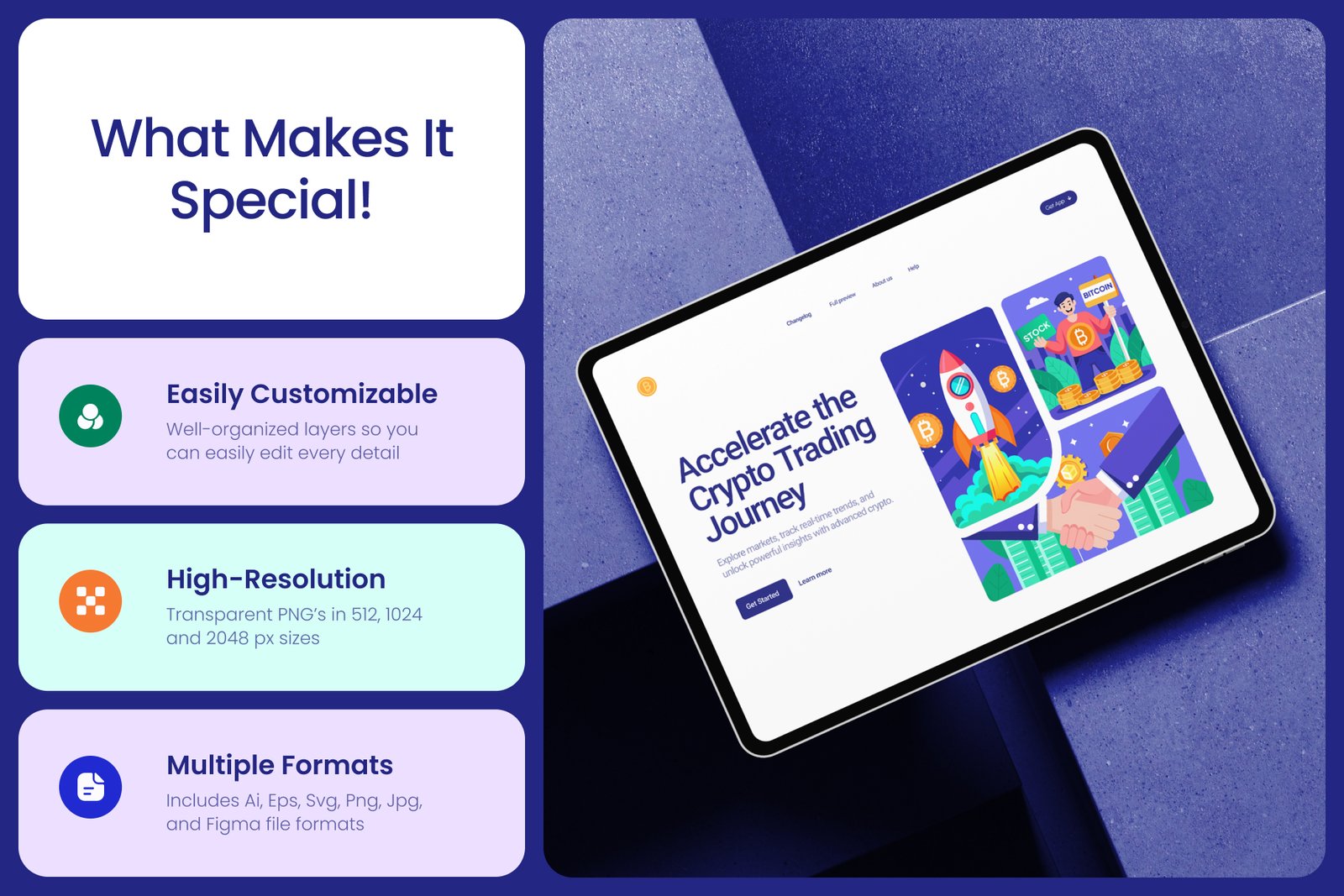 Cryptocurrency Trading Illustration Set