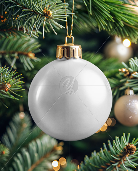 Matte Christmas Ball Mockup