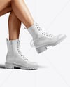 Combat Boots on Women's Legs Mockup