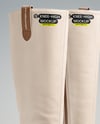 Pair of Women's High-Knee Boots on Shoe Box Mockup