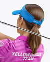 Woman Wearing Golf Shirt and Shorts Mockup