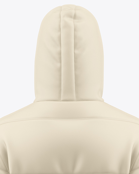 Men's Long Hooded Down Jacket Mockup - Back View
