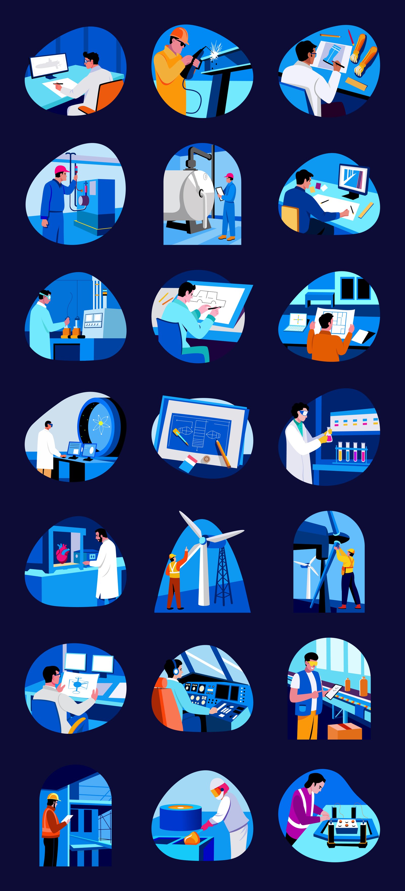 Engineering Illustration Art Set