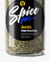 Glass Spice Jar with Dried Basil Mockup