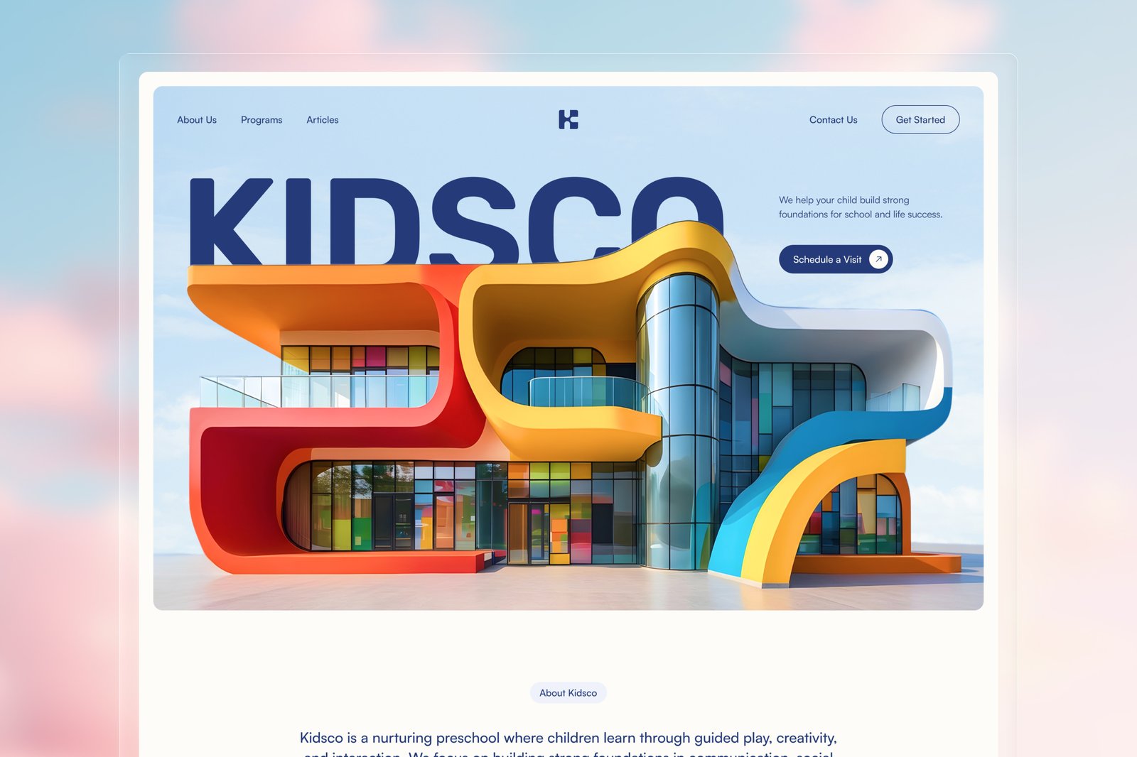Kidsco – Early Education Website UI Figma Template