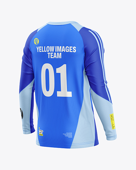 Training Short Sleeve Jersey Mockup - Back Half Side View