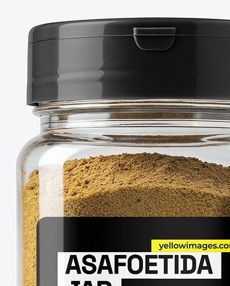 Plastic Jar with Asafoetida Spice Mockup