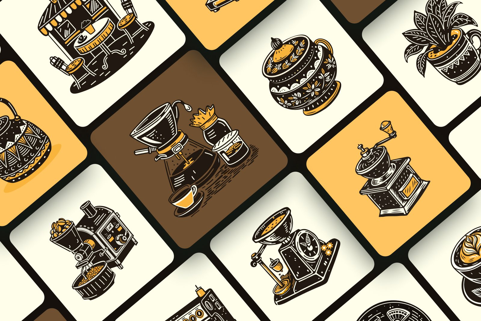 Vintage Coffee Vector Icons