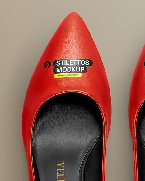 Pair of Glossy Stilettos Mockup