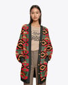 Young Asian Woman Wearing Cardigan and T-Shirt Mockup