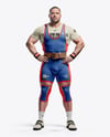 Man Wearing Weightlifing Suit Mockup