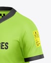 Kids V-Neck Jersey Mockup - Half Side View
