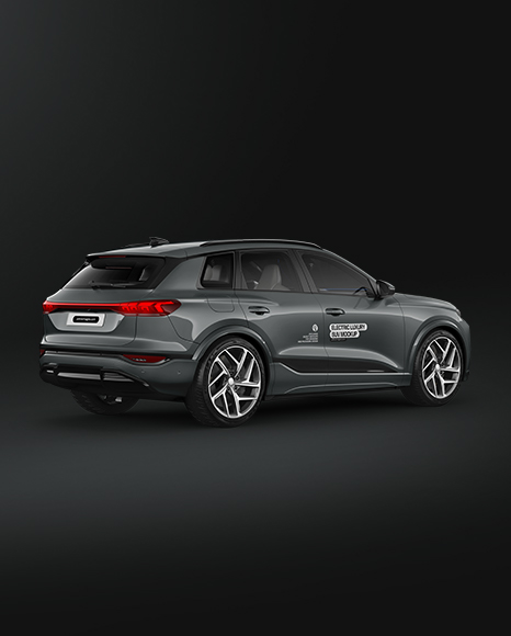 Electric Premium SUV Mockup - Back Half Side View