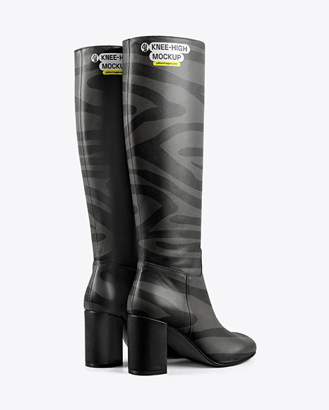 Pair of Women's High-Knee Boot Mockup
