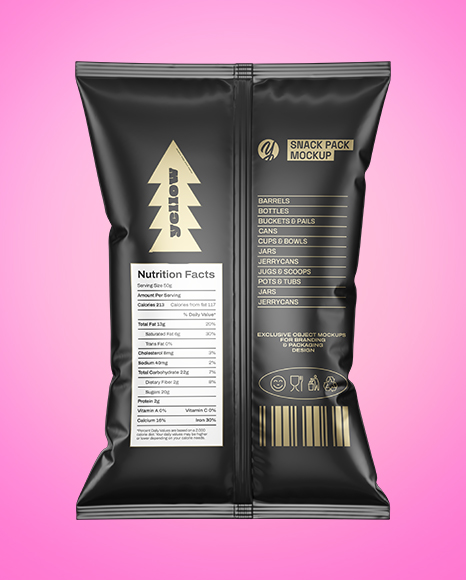 Matte Snack Pack Mockup - Back View