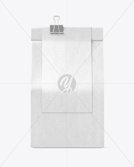 Kraft Coffee Bag Mockup with Clip – Front View