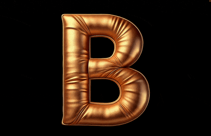 Mister Gold Font: Geometric Gold Pillow Leather Alphabet