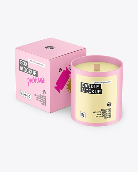 Candle with Box Mockup - Packaging mockups