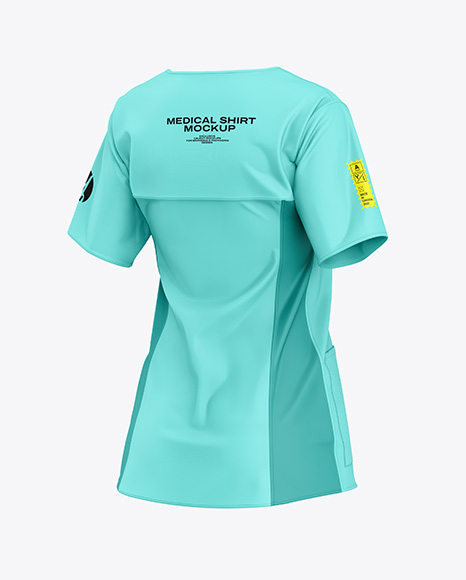 Women's Medical Shirt Mockup - Back Half Side View