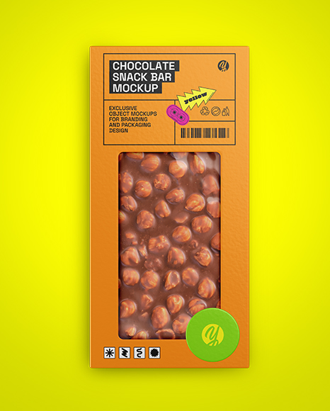 Milk Chocolate Bar with Nuts Mockup