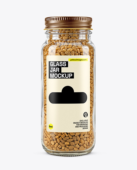 Glass Jar with Fenugreek Seeds Mockup