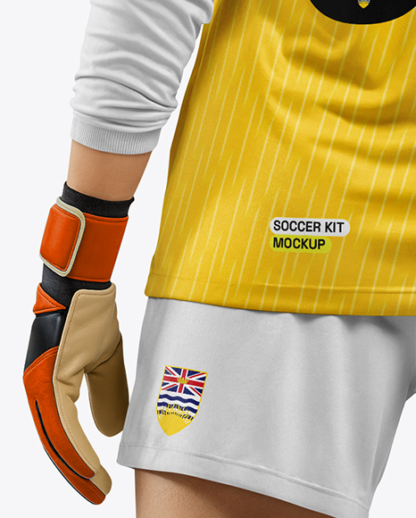 Female Soccer Goalkeeper Wearing Long Sleeve Jersey Mockup