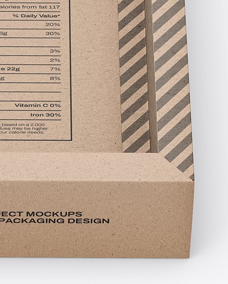 Kraft Paper Box in Sleeve Mockup
