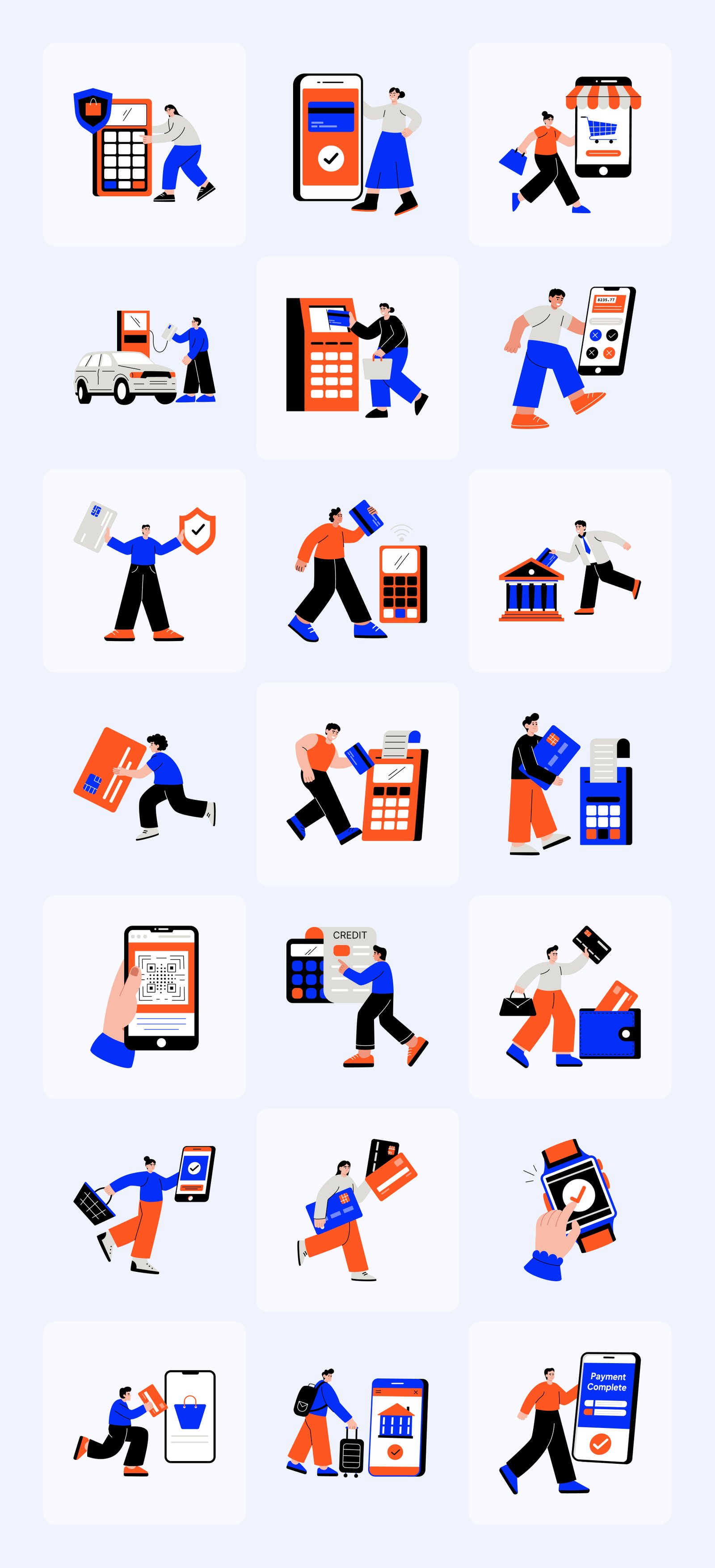 Credit Card Illustration Art Set