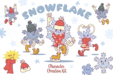 Snowflake Character Creation Kit - Whimsical icons