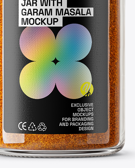 Glass Jar with Garam Masala Seasoning Mockup