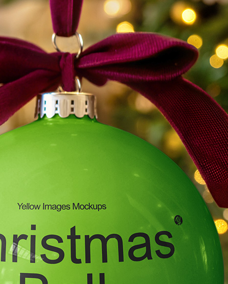 Glossy Christmas Ball Mockup