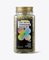 Square Glass Jar with Dried Tarragon Mockup