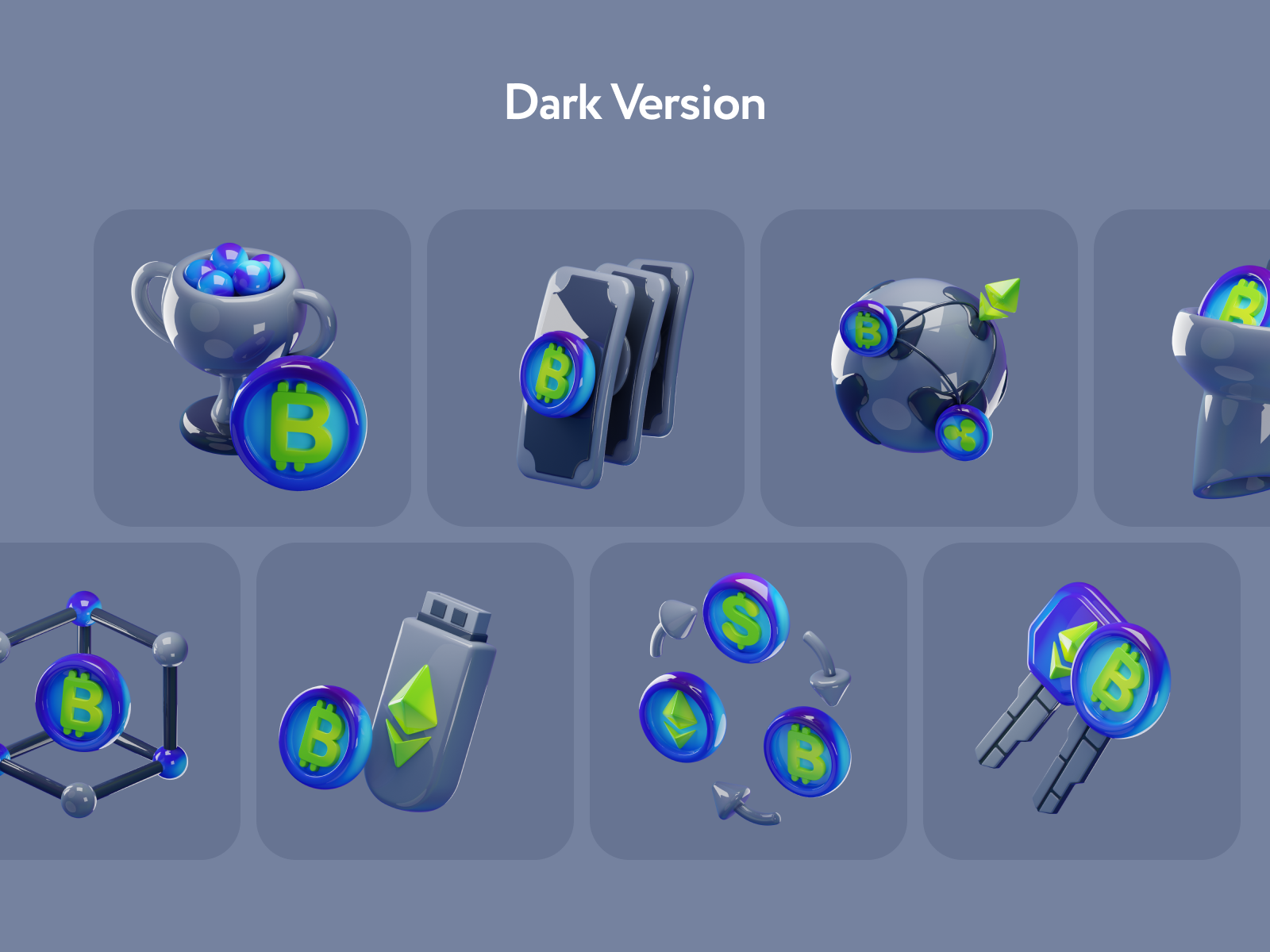 Cripsy Cryptocurrency 3D Icons