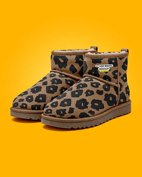 Pair of Women's UGG Boots Mockup