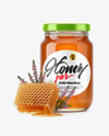 Clear Glass Jar with Heather Honey Mockup