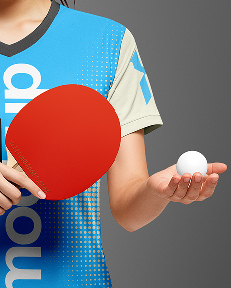 Woman Wearing Table Tennis Uniform Mockup