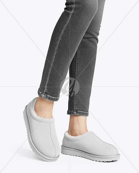 UGG Slippers on Woman's Legs Mockup
