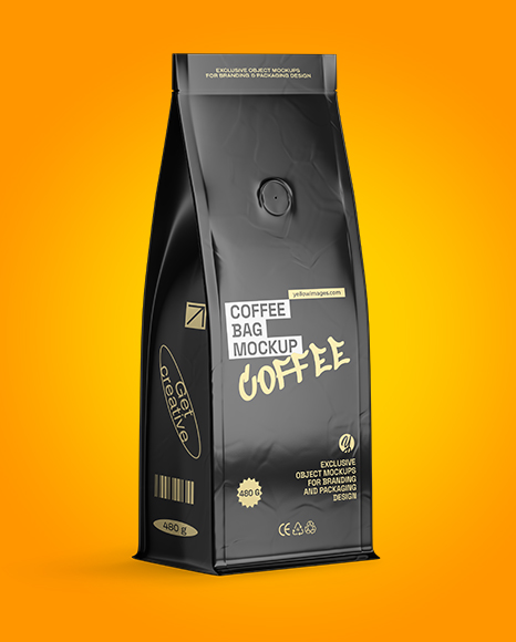 Matte Coffee Bag Mockup - Half Side view