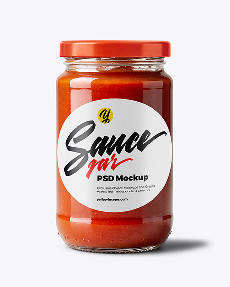 Glass Jar with Tomato Paste Mockup - Tomato paste mockup