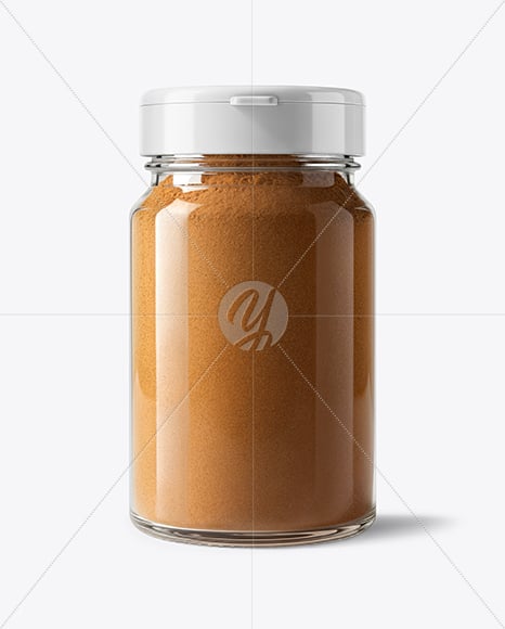 Glass Jar with Cinnamon Powder Mockup