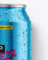 330ml Metallic Aluminium Can with Condensation Mockup