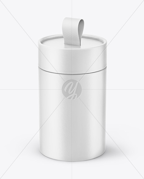 Matte Paper Tube with Pull Tab Mockup