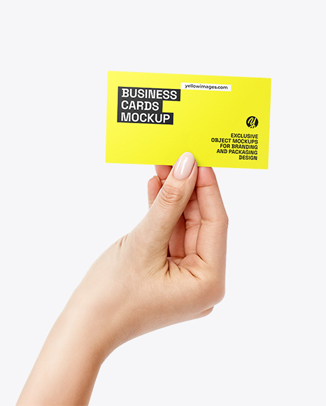 Business Card in a Hand Mockup - Deck of cards mockup